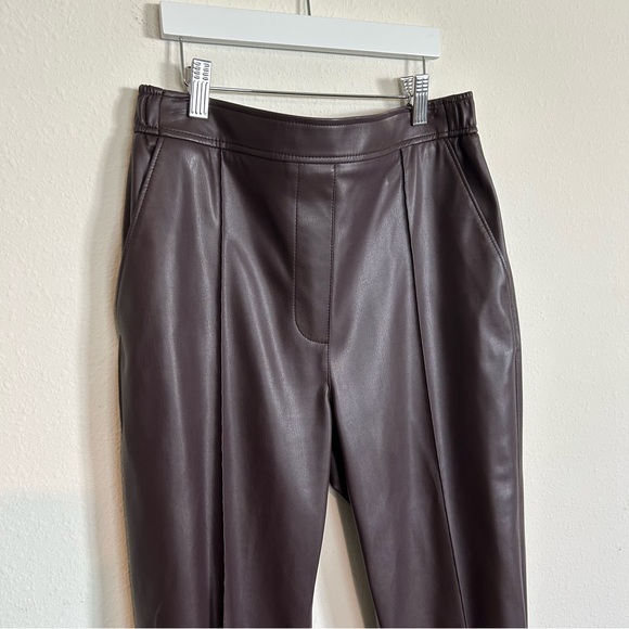 HUGO BOSS Teruna Faux Leather Jogger Pants Purple Merlot Size 6 Original $228 - Picture 6 of 10